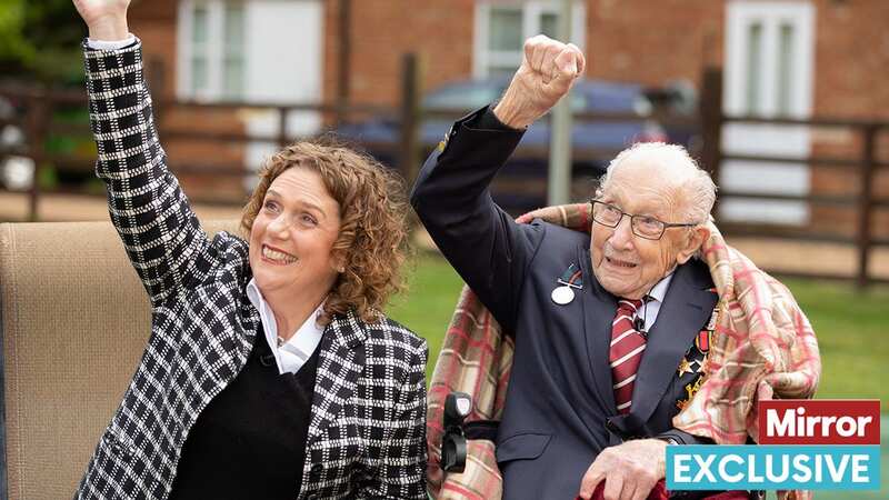 Captain Sir Tom Moore and his daughter Hannah celebrate his 100th birthday (Image: Getty Images)