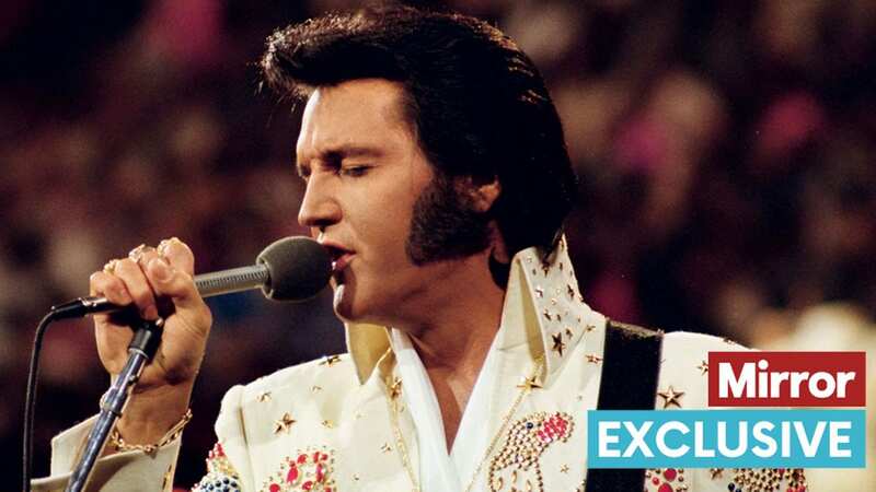 Elvis Presley performs in his iconic American Eagle jumpsuit in 1973
