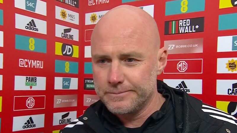 Rob Page cut an emotional figure after his side beat Croatia (Image: S4C)