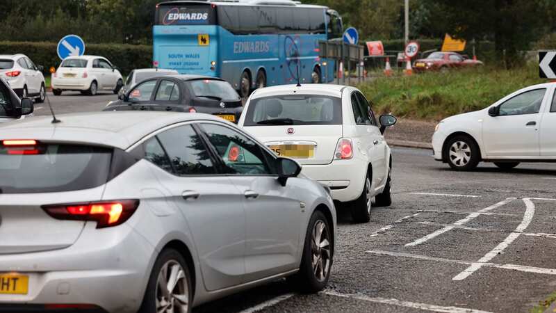 Drivers were using the quiet right-hand lane to bypass the queue (Image: Media Wales)