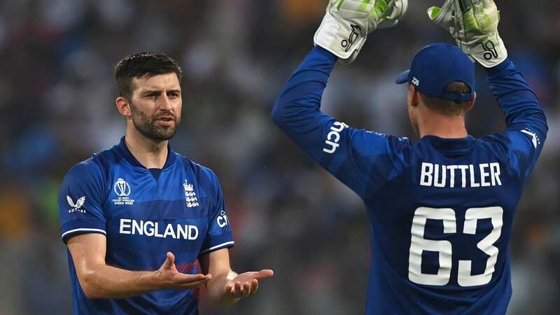 Mark Wood of England celebrates the wicket of Mujeeb ur Rahman of Afghanistan with team mate Jos Buttler (Image: Getty Images)