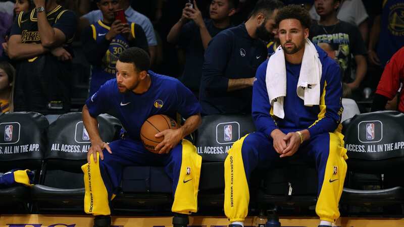 Klay Thompson (right) faces an uncertain future with the Golden State Warriors (Image: Elsa/Getty Images)