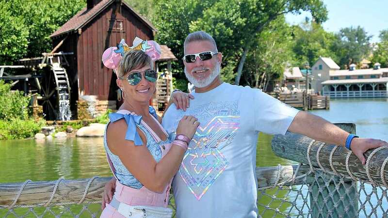 Jessica and Wes Pruitt moved seven miles from Disney World (Image: Jessica Pruitt / SWNS)