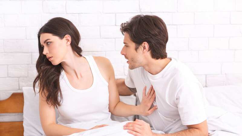 The woman is disgusted by her husband