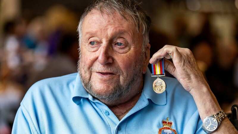 Nuclear veteran Jackson Hasson was presented with his medal at a special ceremony - while nearly 2,000 are still waiting to see if they
