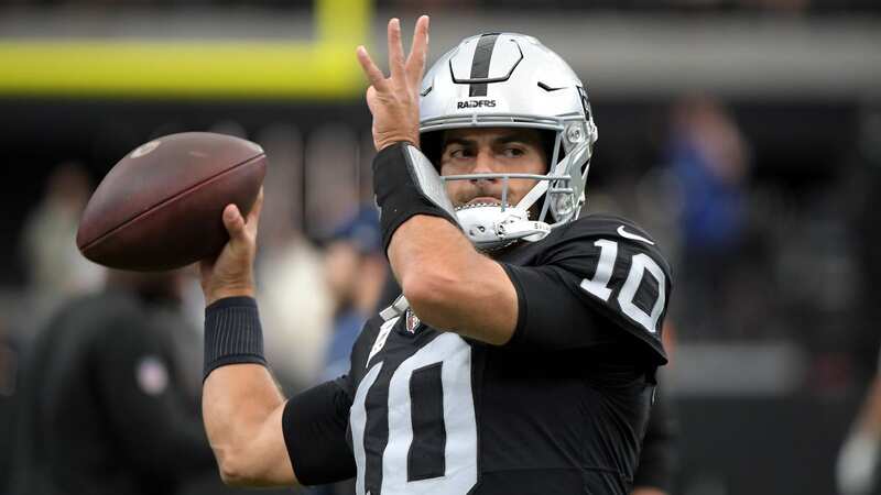 Las Vegas Raiders quarterback Jimmy Garoppolo has been ruled out of the Week 7 game against the Chicago Bears with a back injury (Image: Sam Morris/Getty Images)