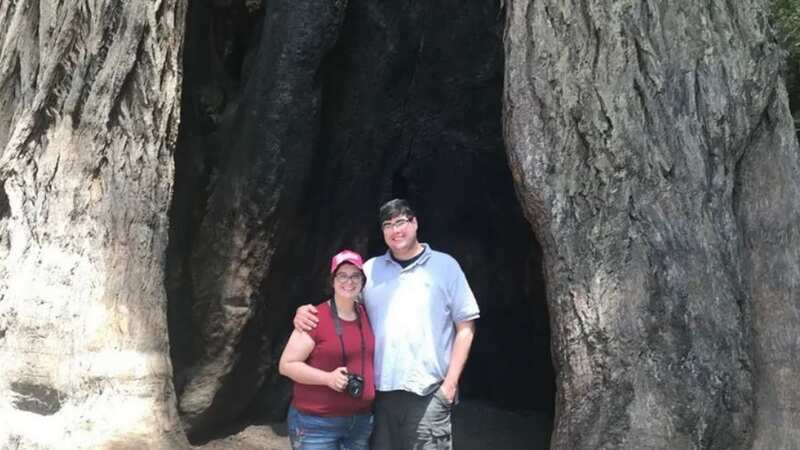 Jes with husband James in happier times (Image: GoFundMe)