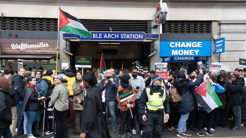 The Tube driver is said to have led protesters travelling to Marble Arch in pro-Palestine chants (Image: Sinai Noor/REX/Shutterstock)