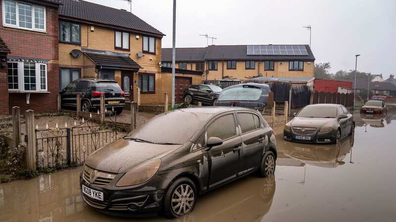 Flood damage in Catcliffe, where residents began to return home after Storm Babet on Monday (Image: PA)