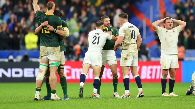 South Africa celebrate beating England in Paris on Saturday night