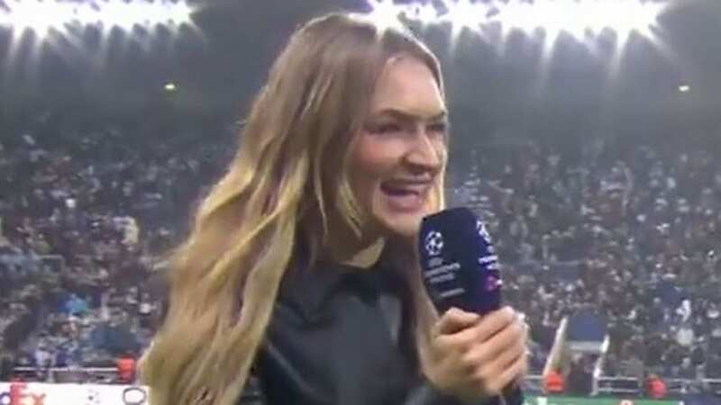 Laura Woods laughed after a cheeky comment (Image: TNT Sports)