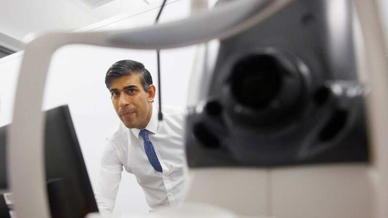 Rishi Sunak visited Moorfields Eye Hospital to see how AI was being developed to diagnose blindness, heart attacks, strokes or Parkinson’s (Image: Getty Images)