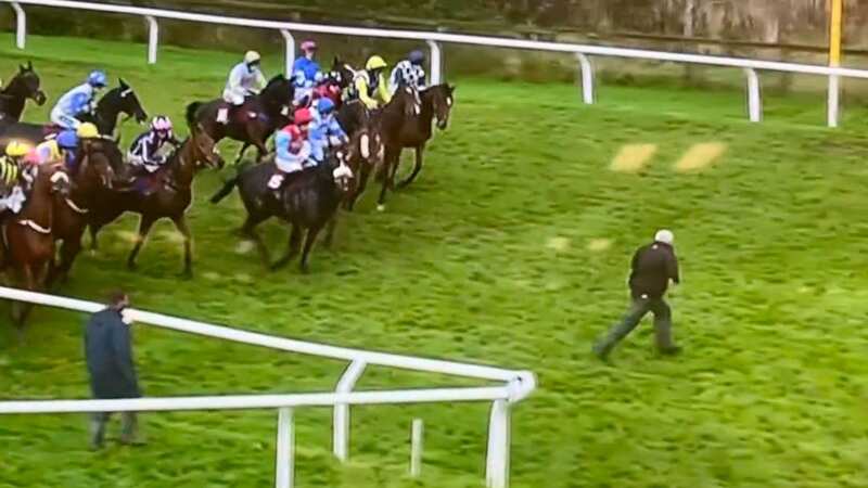 Horse racing steward avoids serious injury after being trampled on at racecourse