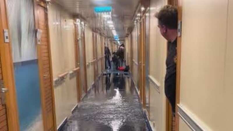 Water could be seen pouring into the corridor (Image: @dawn7877/TikTok)