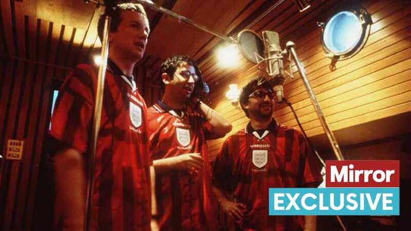 Skinner, Baddiel and Broudie in the studio (Image: Daily Mirror)