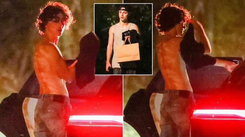 Timothee Chalamet showed off his body as he changed on the side of the road