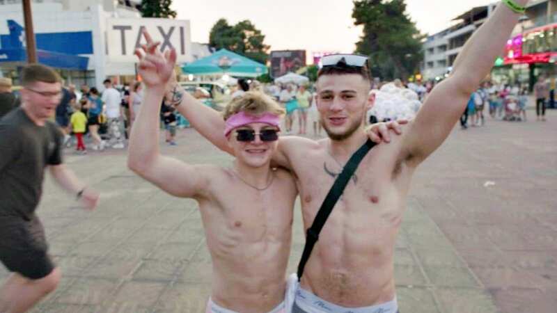 Two British boys in Bulgaria soaking up the booze and sunshine (Image: Channel 4)