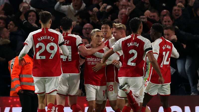 Arsenal players celebrate finding the back of the net (Image: JAMES WHITEHEAD/PPAUK/REX/Shutterstock)