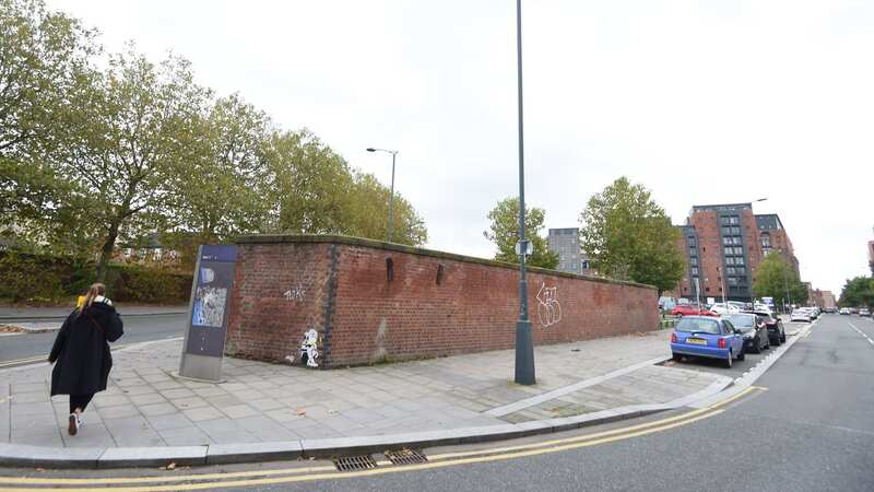 The brick wall on Jamaica Street in Liverpool City Centre (Image: Andrew Teebay Liverpool Echo)