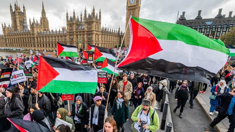 The march on Westminster Bridge yesterday (Image: Guy Bell/REX/Shutterstock)