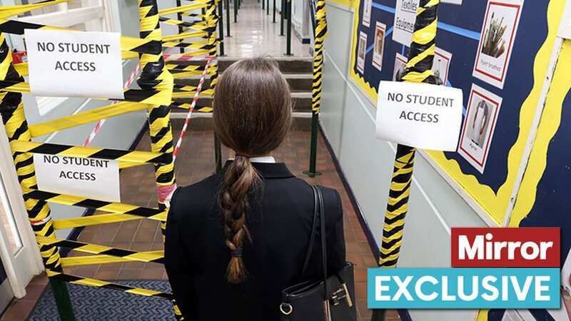 Scalby School in Scarborough, North Yorkshire, where steel props have been installed to secure ceilings at risk of collapse (Image: © Glen Minikin)