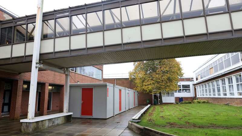 Portacabins that have been installed at Scalby School in Scarborough, North Yorkshire (Image: © Glen Minikin)
