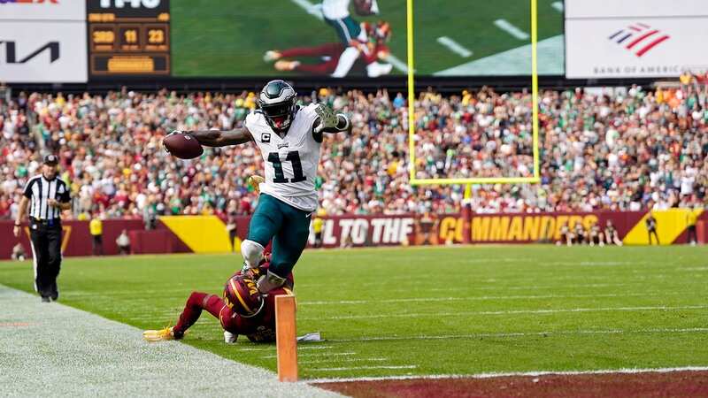 AJ Brown continued his incredible form for the Philadelphia Eagles on Sunday. (Image: Jess Rapfogel/Getty Images)