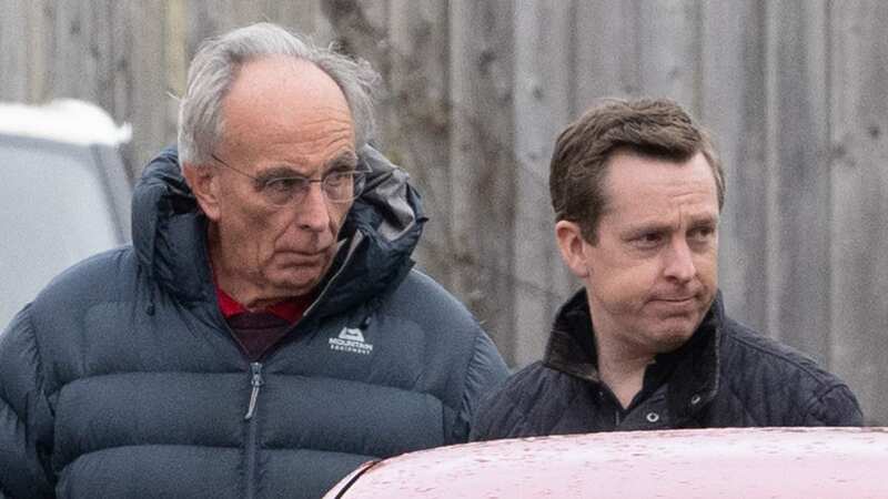 The Sunday Mirror caught DWP minister Tom Pursglove (right) out door-knocking with suspended MP Peter Bone (Image: Reach Commissioned)