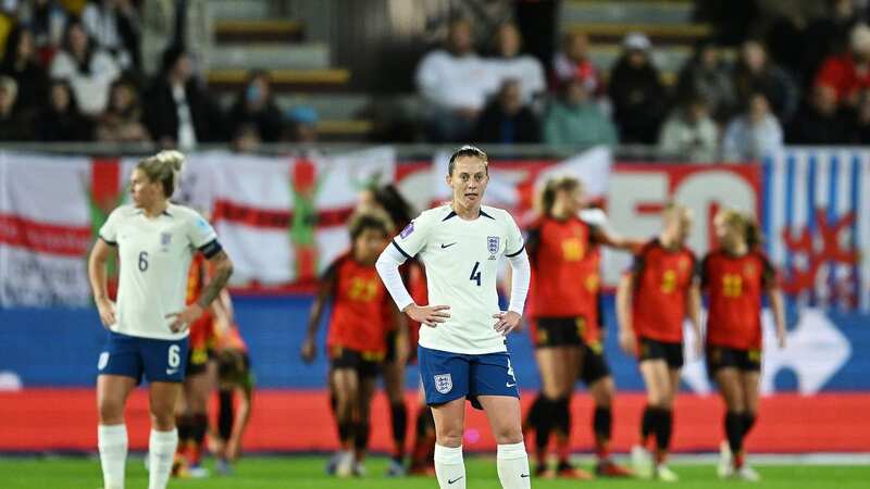 Keira Walsh looks dejected after Belgium open the scoring