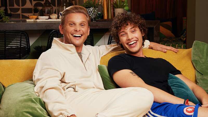 Jeff Brazier was unimpressed when his son, Bobby, mocked his weight on Celebrity Gogglebox (Image: Channel 4)