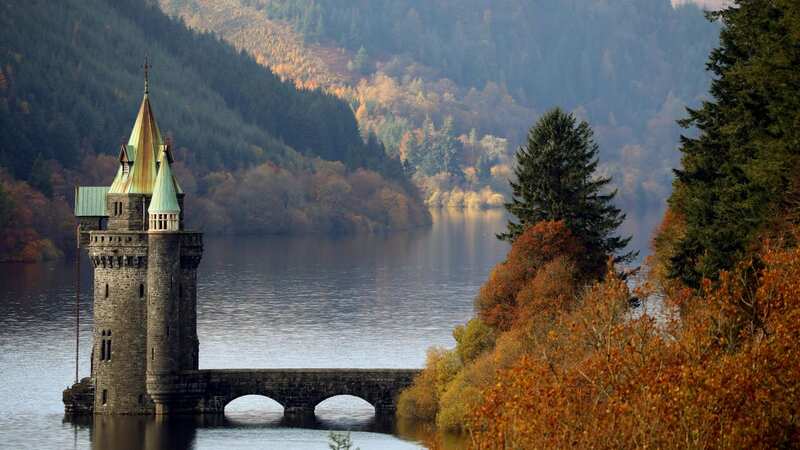 The spectacular scene of Lake Vyrnwy and its straining tower (Image: Ian Cooper/North Wales Live)