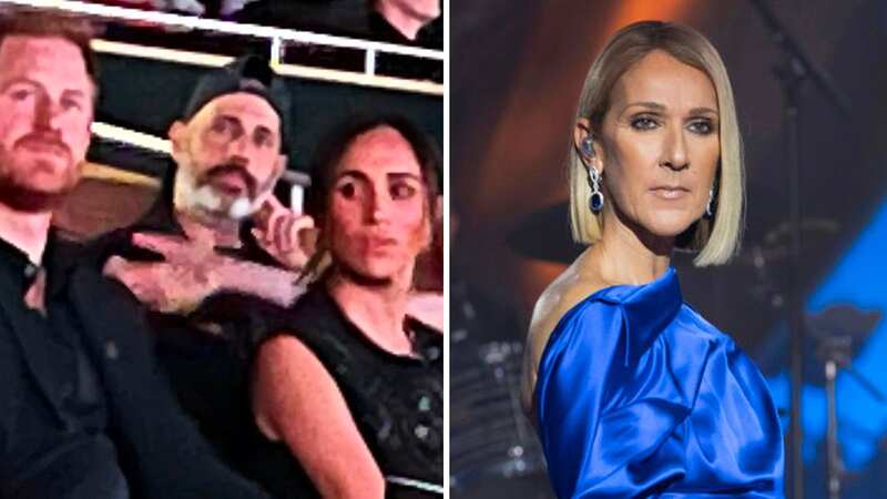 Meghan Markle and Prince Harry were seen sitting by Celine Dion (Image: MEGA)
