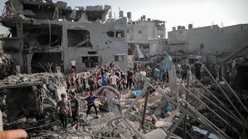 Destruction in the aftermath of Israeli raids in the Al-Bureij refugee camp in central Gaza (Image: Adel Al Hwajre/IMAGESLIVE via ZUMA Press Wire/REX/Shutterstock)