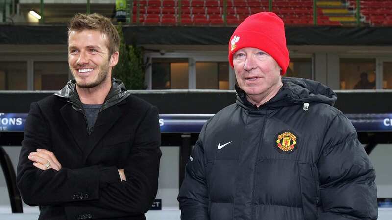 David Beckham and Man Utd had difficulties in their grey away kit in 1996 (Image: Getty)