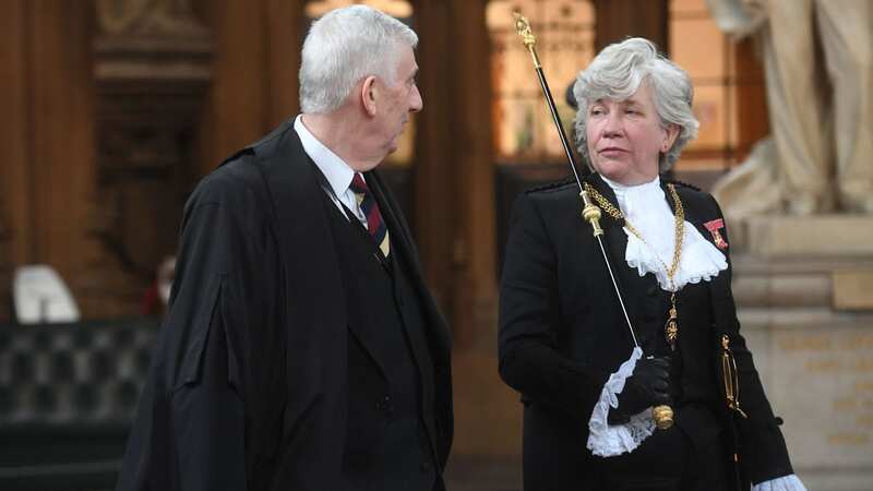 The current Black Rod walks alongside Commons Speaker Sir Lindsay Hoyle (Image: PA)