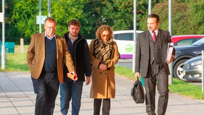 Hannah Ingram-Moore, her husband and family arriving with their lawyer for the appeal at Central Bedfordshire Council. (Image: Vagner Vidal/Hyde News & Pictures Ltd)