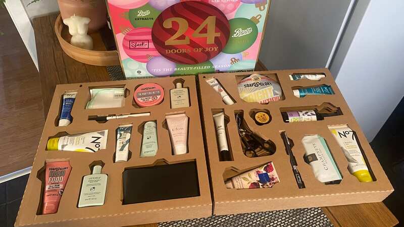 Everything inside the Boots advent calendar that
