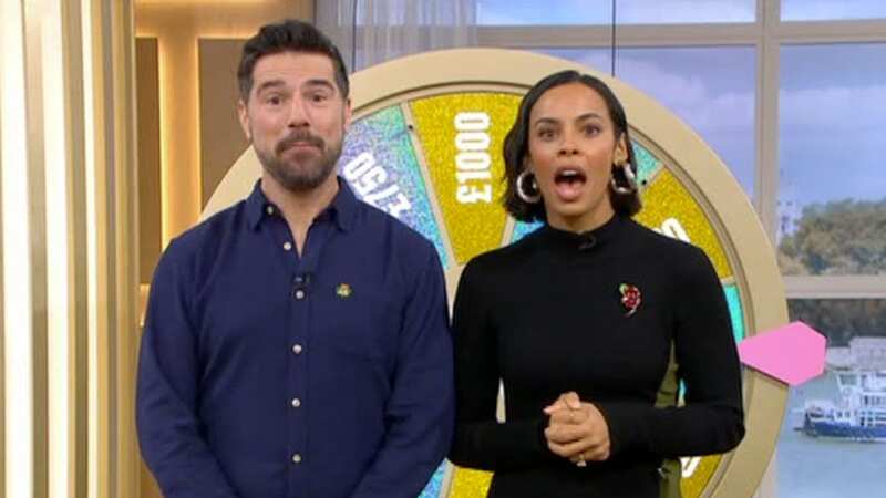 This Morning turned awkward today when a guest swore live on air during a Spin to Win segment on the ITV show, with Rochelle Humes forced to apologise (Image: ITV)