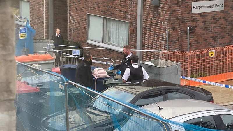 Police have cordoned off an area around a flat block near Golders Green, north London (Image: SWNS)