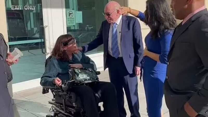 Samantha Markle outside the courtroom in Tampa (Image: FOX 13)