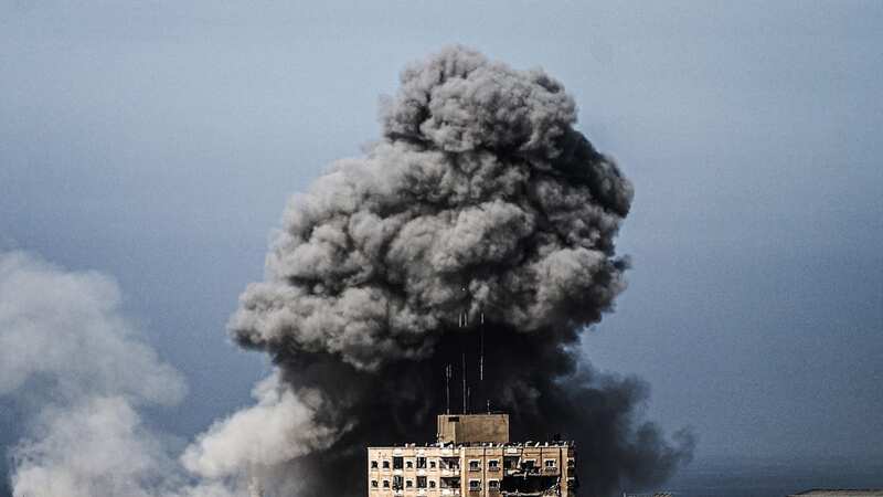 Smoke rises following an Israeli airstrike in Tel al-Hawa neighbourhood, where buildings are heavily damaged or collapsed in the southern part of Gaza City (Image: Anadolu via Getty Images)