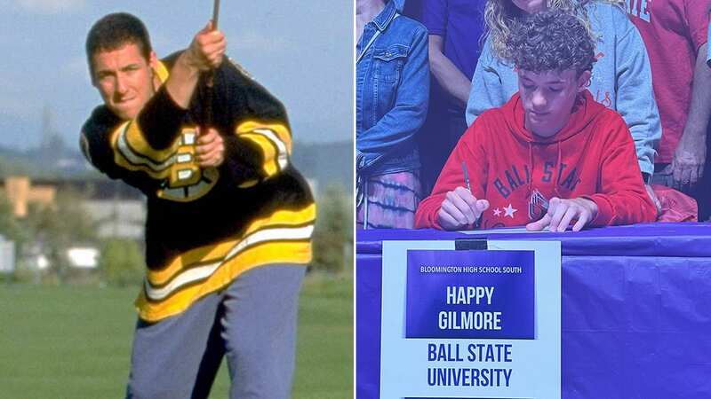 Happy Gilmore has become a college golfer