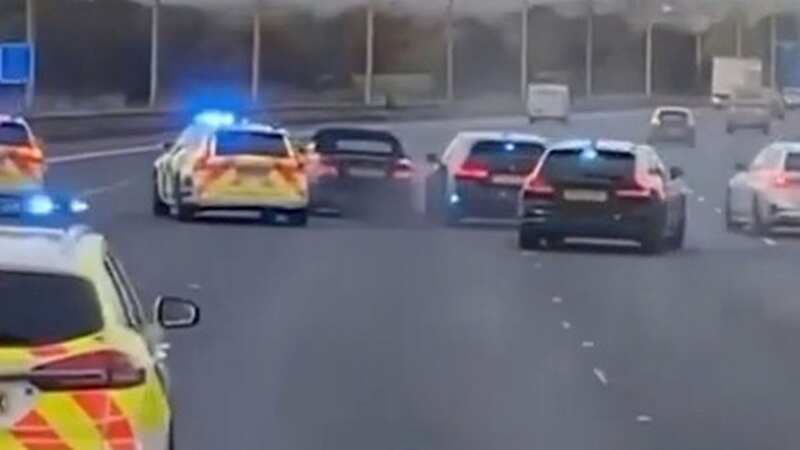 Dramatic footage shows moment BMW rammed by cops after rush-hour motorway chase