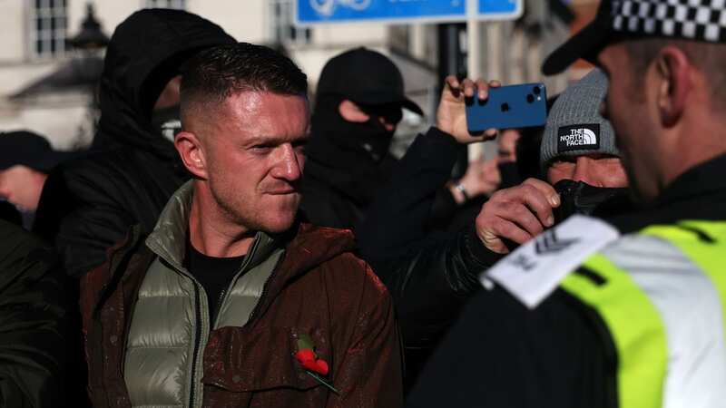 Far-right Tommy Robinson led his followers to the Cenotaph (Image: ANDY RAIN/EPA-EFE/REX/Shutterstock)