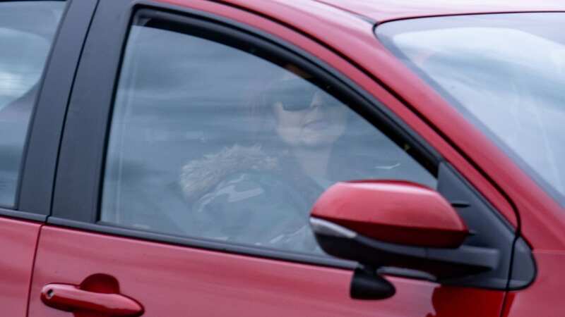Jesy Nelson, 32, pictured behind the wheel as she finally learns to drive