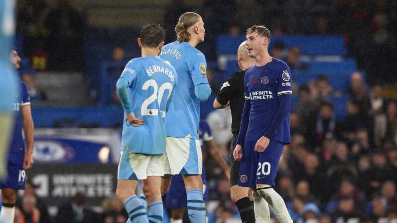 Haaland spotted shoving Cole Palmer when he noticed what Chelsea star was doing