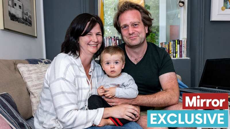 Robin Samuel with parents Rachel and Nick at their home in North London (Image: David Dyson)