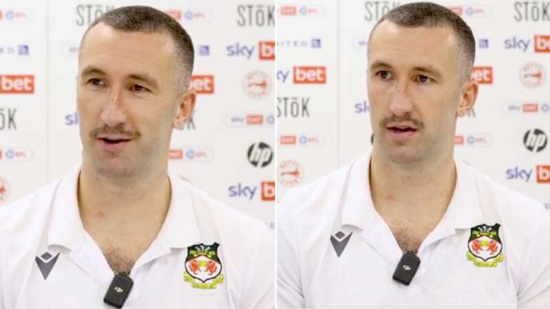 Wrexham striker Ollie Palmer revealed a striking new look, with his moustache all for a good cause (Image: @Wrexham_AFC / Twitter)