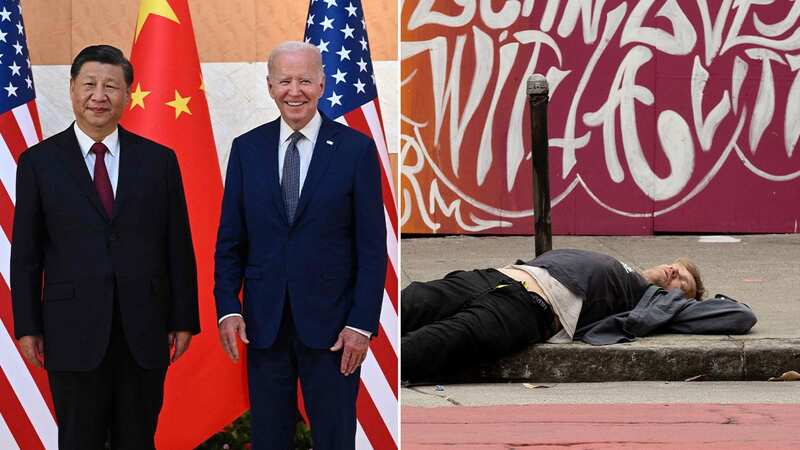 US President Joe Biden (R) and China