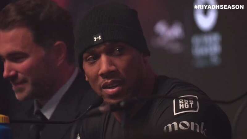 Anthony Joshua was not happy with press conference host Dev Sahni